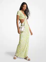 Dress - ZEBRA O-RING MAXI DRESS green