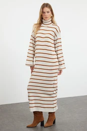 Tile Striped Fine Knitwear Dress