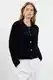Trendyol Black Shaggy Polo Neck Knitwear Cardigan