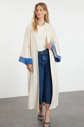 Stone Color Blocked Woven Cap & Abaya & Abaya