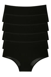 98545 Women Panties High Waist Pack of 5-BLACK