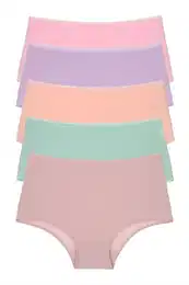 98545 Women Panties High Waist Pack of 5-SALMON