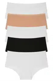98545 Women Panties High Waist Pack of 5-BLACK-WHITE-CAMEL