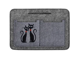 Unisex's Felt Bag Organiser Czarne Koty