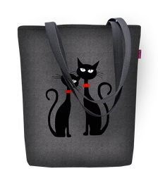 Unisex's Canvas Bag Sunny Czarne Koty
