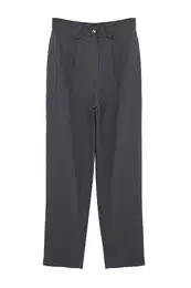 Anthracite Carrot High Waist Polyviscose Woven Fabric Trousers
