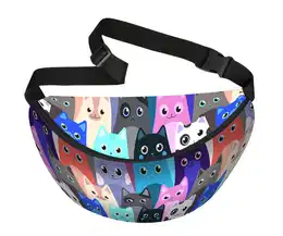 Unisex's Big Waist Bag Meow
