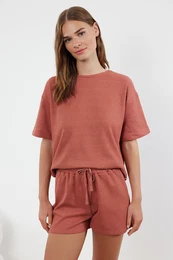Brick Waffle Fabric Knitted Pajama Set