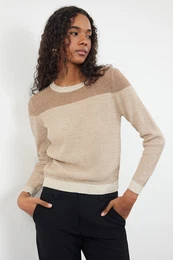 Mink Glitter Transparent Knitwear Sweater