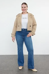 Curve Blue High Waist Flare Leg Plus Size Jeans