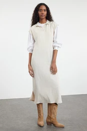 Stone Long Knitwear Sweater Dress