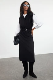 Black Long Knitwear Sweater Dress
