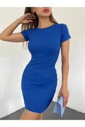 72298 Camisole Short Sleeve Ribbed Mini Dress-SAKS