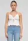 Women's top Waffle Pique Ruffle white