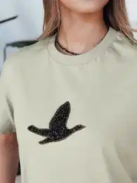 T-shirt damski BRILD pistacjowy