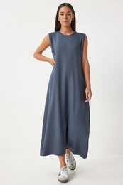Happiness stanbul Women's Anthracite Sleeveless Summer Lycra Flowy Knitted Dress