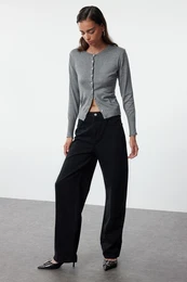 Black High Waist Barrel Baggy Jeans