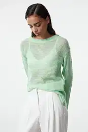 Mint Transparent Knitwear Sweater