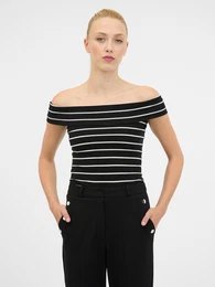 Black and white women's short-sleeved t-shirt - Women's