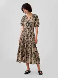 Floral shirt maxi dress - Women's