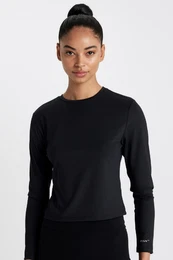 DeFactoFit Slim Fit Crew Neck Printed Athlete Long Sleeve T-Shirt