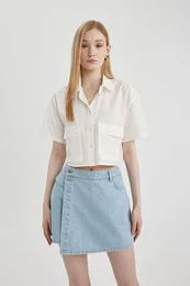 Cool Oversize Wide Fit Poplin Short Sleeve Shirt