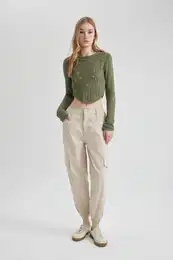 Cool Gabardine Jogger Pants Basic Plain Regular Waist Cargo Pocket B0454ax23au