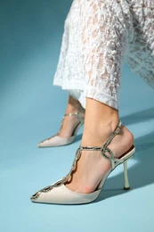 BOONS Beige Women's High Heeled Shoes