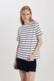 Regular Fit Crew Neck Combed Cotton Basic Short Sleeve T-Shirt