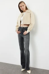 Anthracite High Waist Flare Jeans