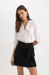 Regular Fit V Neck Long Sleeve Blouse