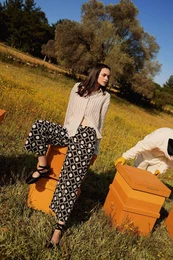 Lug Von Siga x Oversize Striped Linen Long Sleeve Shirt