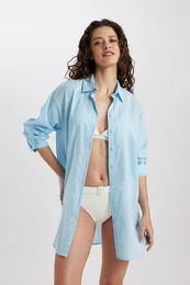 Fall In Love Regular Fit Cotton Beach Shirt