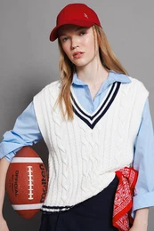 Cool Regular Fit V Neck Hair Knit Patterned Knitwear Sweater