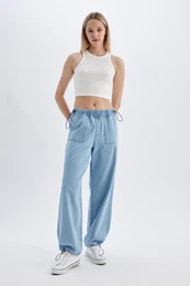 Parachute Cargo High Waist Long Soft Jean Pants