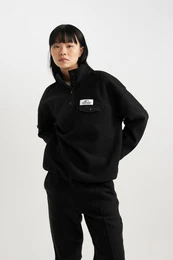 Coool Loose Fit Snap Collar Elasticated Sleeve Hem Fleece Sweatshirt A9852ax23wn