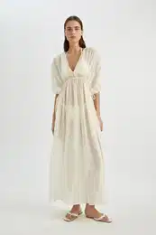 Fall in Love Regular Fit Cotton Beach Dress