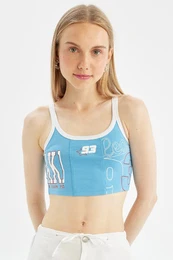 Cool Fitted Printed Crop Tank Top