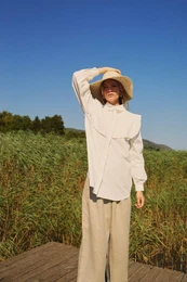 Manuka X Poplin Basic Long Sleeve Shirt Tunic