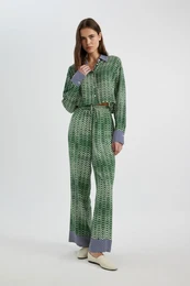 Moroccan Trousers Wide Leg Wide Leg Patterned High Waist Long Length