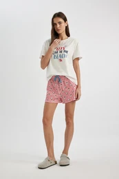Fall In Love Regular Fit Printed Short Sleeve Shorts Pajama Set