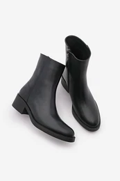 Women's Zippered Casual Boots Huna Black