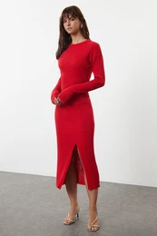 Red Crop Knitwear Bottom-Top Set