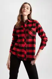 Regular Fit Checked Flannel Long Sleeve 100% Cotton Shirt