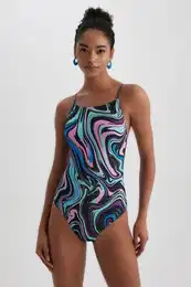 Fall In Love Regular Fit Tie-dye Patterned Swimsuit
