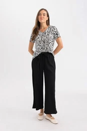 Culotte Wide Leg Wrap Capri