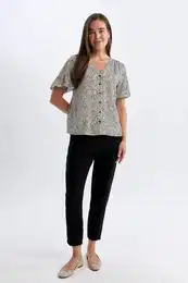 Black Jogger Pants Elastic Waist Tie Basic Straight Leg