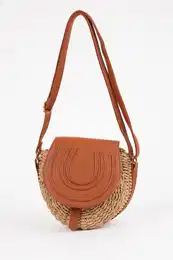 Women's Long Strap Straw Crossbody Bag
