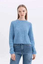 Cool Regular Fit Crew Neck Basic Plain Knitwear Sweater