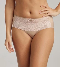 FLOWER ELEGANCE MIDI BRIEF - Women's lace panties - nude